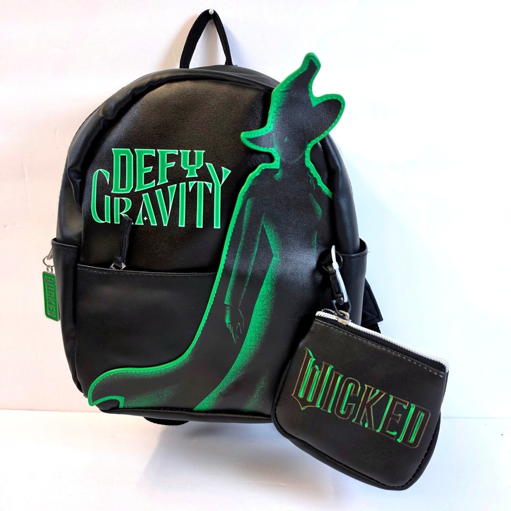 Wicked The Musical Small 10" Backpack Defy Gravity Elphaba Set Black Green
